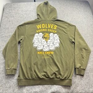 Kill Crew Hoodie Mens XXL Green Wolves Among Sheep Fight Club Pullover